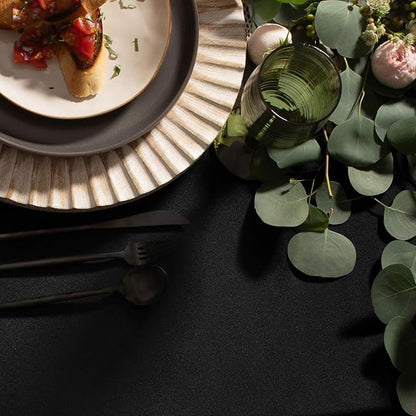 Gee Di Moda Rectangle Tablecloth - 90 x 132" Inch - Black Rectangular Table Cloth for 6 Foot Table in Washable Polyester - Great for Buffet Table, Parties, Holiday Dinner, Wedding & More