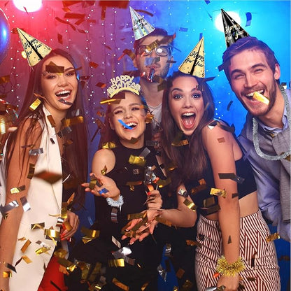 Auihiay 269 PCS New Years Eve Party Supplies | Includes Happy New Year Tiaras, Cone Hats, Bracelets, Horns, Squawkers, Leis & More | Perfect for New Years Decorations 2026 & NYE Celebrations