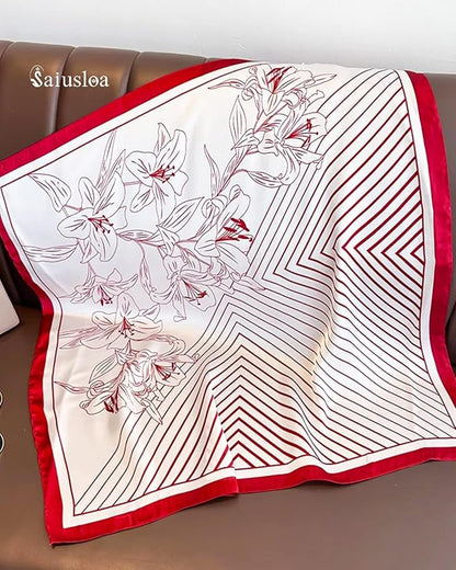 Neck Scarf For Womens Silky Head Scarves Hair Bandanas Square Scarf Fashion Accessories lightweight