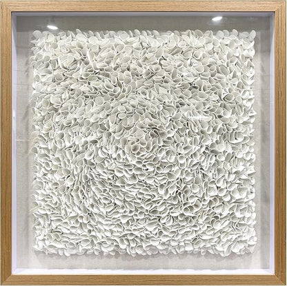 BrightA Minimalist 3D Wall Art Large Wall Art Artwork for Walls White Textured Wall Sculpture with Embossed Patterns Modern Abstract Artwork for Living Room Office Decor 23.6"x23.6"