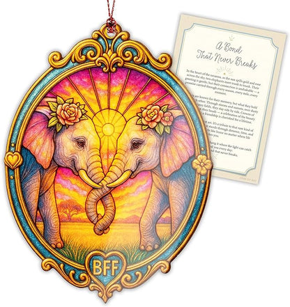 Friend gifts for women - friendship gifts for women - Elephant gifts for girls - Friend ornaments - Christmas ornament 2025 - White elephant gifts - Xmas Tree Funny Decoration, Exchange