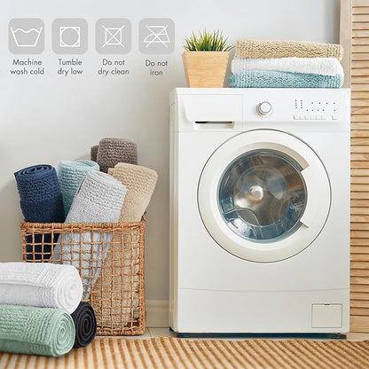 Madison Park Splendor Reversible 100% Cotton Tufted Bathroom Rug-3000 GSM Hotel Quality Luxurious Plush Medium Pile Bath Mat Absorbent, Quick Dry, Shower Room Décor, 24x36 White