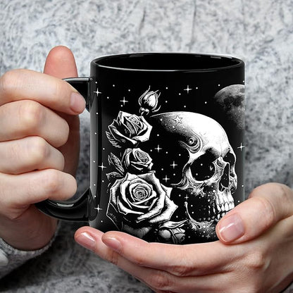 Roses And Skull Mug 11Oz Goth Gifts for Women Skull Gifts for Women Witchy Home Decor Halloween Mug - Goth Decor Gothic Cup Halloween Decorations