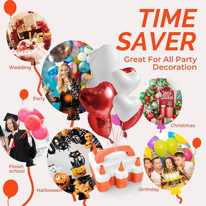 ETENWOLF P600 Electric Balloon Pump for All Balloons with 3 Nozzles 110V 600W Balloon Blower for Party Metalic Latex 260q Foil Balloons, Balloon Inflator for Birthday Decorations
