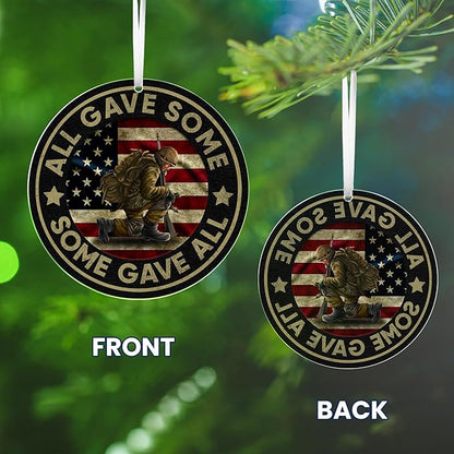 FLAGWIX Christmas Veteran Gifts for Men Women - Acrylic Christmas Ornaments 2025 for Tree Decorations - Army Gifts for Men Dad Grandpa Veterans, Patriotic Christmas Ornaments, Veterans Day Gift