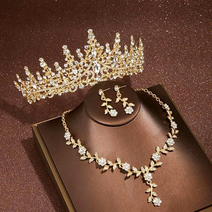 Kamirola Tiaras and Crowns for Women,Tiaras Earrings Necklace, Crystal Bridal Jewelry Set (TR48)