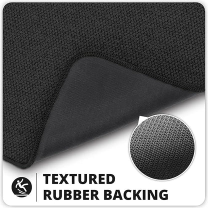 Bath Mat,Ultra Thin Bathroom Runner Rugs,Large Bath Mats for Bathroom,Quick Dry,Non-Slip,Machine Washable,Low Pile,Bath Rug,Shower Outside,Sink,Home Decor Accessories.Black,3'x5'(36x60inch)
