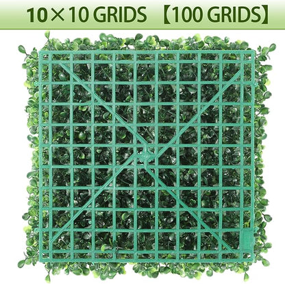 ZXMOTO 10" x 10" Artificial Boxwood Hedge Panels 48PCS, Privacy Hedge Screen Faux Boxwood for Outdoor, Indoor, Garden, Fence, Backyard and Decor