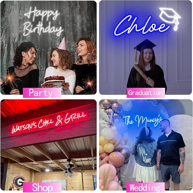 Custom Neon Sign for Wall Decor,Led Neon Sign Customizable,Kids Name Sign and Birthday Gift,Wedding Party Room Decorations,Battery Powered Led Lights Sign Personalized Neon Sign Home Shop Light