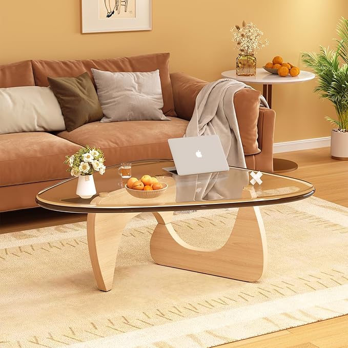 Coffee Table for Living Room Mid Century Modern Center Small Table, Original Transparent(32 Inch)