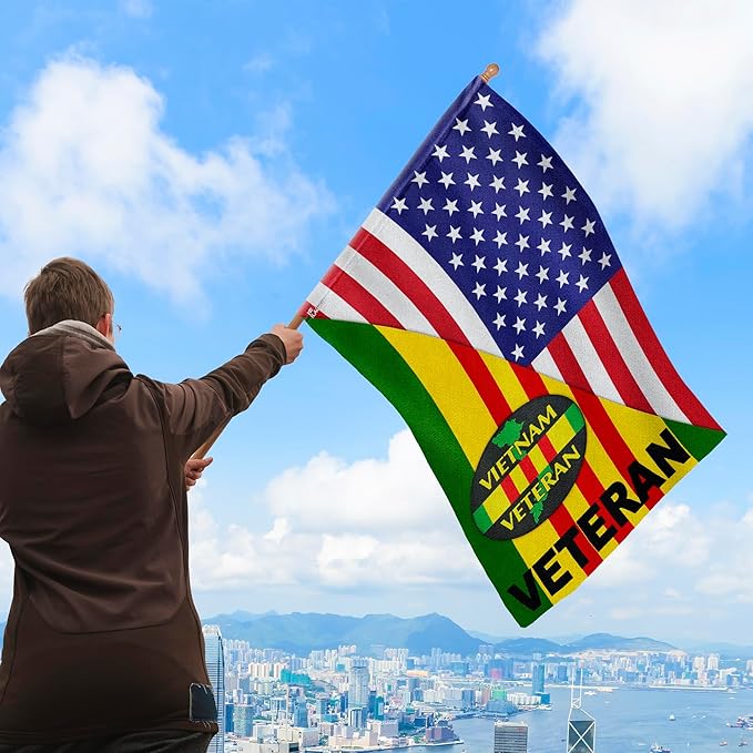 FLAGWIX Vietnam Veteran American Flag – USA Premium Polyester House Flag 30x40 – 4th of July, Veterans Day, Memorial Day, Independence Day Decorations for Home – Decorative Indoor Outdoor Flag