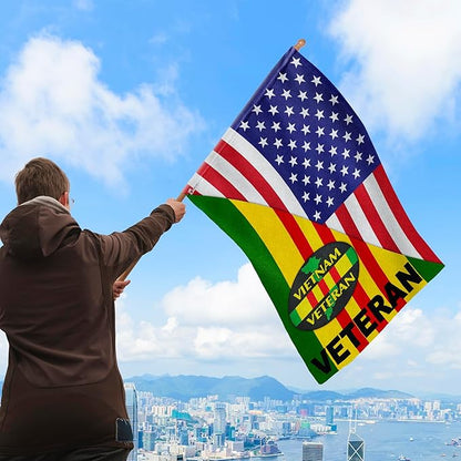 FLAGWIX Vietnam Veteran American Flag – USA Premium Polyester House Flag 30x40 – 4th of July, Veterans Day, Memorial Day, Independence Day Decorations for Home – Decorative Indoor Outdoor Flag
