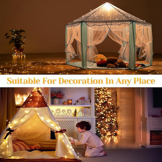 200 LED 67Ft Fairy Lights Battery Operated with Remote，Waterproof String Lights for Indoor & Outdoor,8 Modes Christmas Lights for Christmas Tree,Bedroom, Party,Wedding Decor