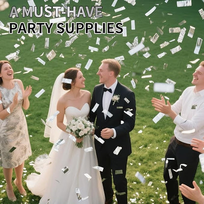 Silver Confetti Poppers Cannon, 6 Pack WERISE Party Mylar Silver Confetti Shooters for Wedding, Birthday, Graduation, New Year and Celebration 12 Inch