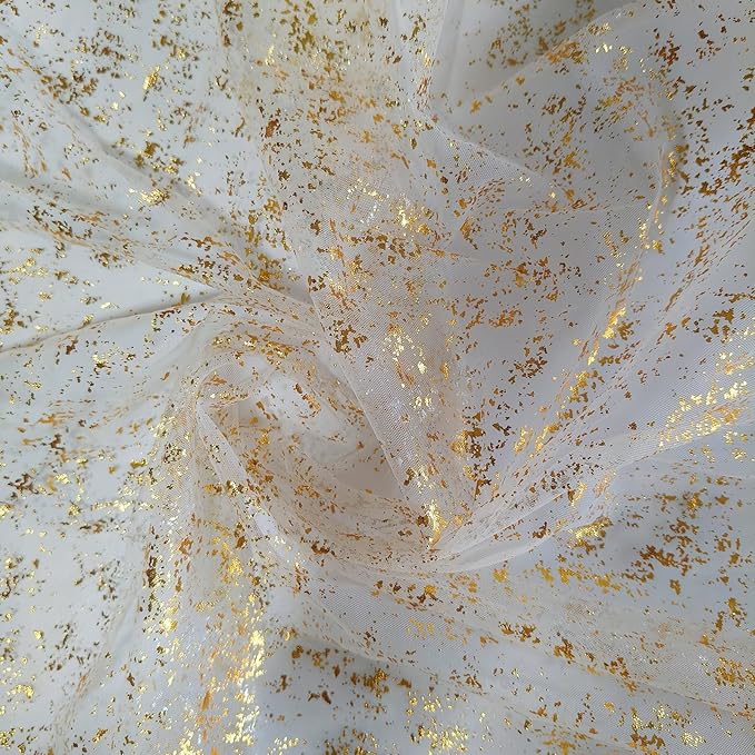 10 Packs Gold Table Runners 10 Ft, Sheer Cheese Cloth Tulle Birthday Decorations, Gold Foil Sequin Table Decoration Centerpiece for Party Birthday Wedding Anniversary Christmas