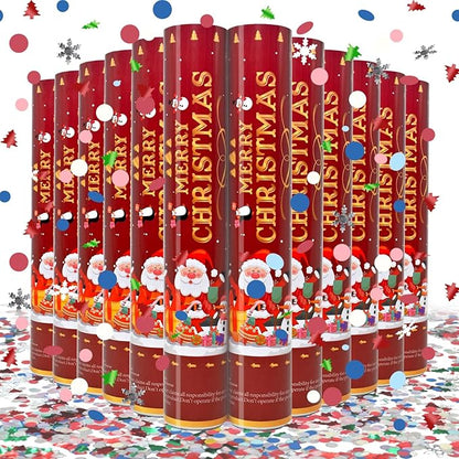 Christmas Confetti Cannon Confetti Poppers12 Inch Xmas Party Popper 12 Pack Confetti Party Cannon Christmas Decorations for 2025 Celebration New Year