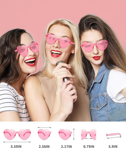 120 Pairs Heart Sunglasses for Women Bulk Transparent Pink Heart Shaped Sunglasses Bachelorette Party Glasses Fun Glasses for Party Favor to Add A Splash of Fun And Style