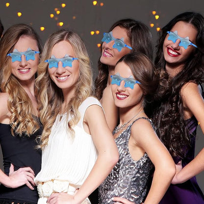 Cindeer 40 Pairs Rimless Star Shape Sunglasses Colorful Transparent Sunglasses Pentagram Glasses for Party