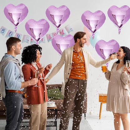 Purple Foil Heart Balloons, 12Pcs Lavender Purple Heart Shape Mylar Balloons, 18 Inch Light Purple Helium Heart Balloons for Girls Women Birthday Wedding Baby Shower Valentines Anniversary