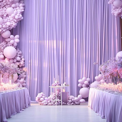 Lavender Backdrop Curtain for Parties Wedding Wrinkle Free Light Purple Photo Curtains Backdrop Drapes Fabric Decoration for Baby Shower Photoshoot 5ft x 7ft,2 Panels