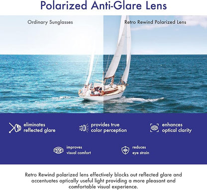 Retro Rewind Polarized Sunglasses for Men and Women - UV Protection Classic Sun Glasses