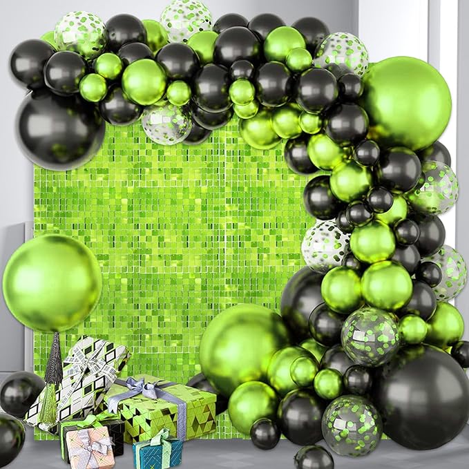 48 PCS Light Green Shimmer Wall Backdrop, Square Sequin Photo Backdrops Panel, Glitter Wall Background for Birthdays, Weddings, Christmas, Engagements, Disco Bachelorette Party Decoration (6FTx8FT)