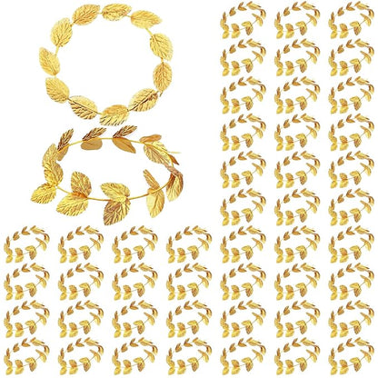 Unittype 4 Pcs Gold Laurel Crown Wreath Gold Leaf Headband Greek Toga Goddess Costume Headpiece for Women Halloween Accessories