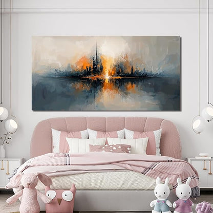 Large Canvas Wall Art Decor Modern Black Wall Art Prints Abstract Canvas Art Wall Decor Wall Art Pictures For Living Room Abstract City Wall Art Decorations Office Home Decor Aesthetic 24" X 48"