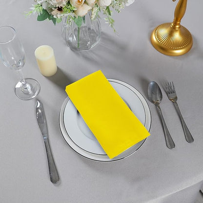 Cloth Napkins 17x17 inch Washable Polyester Dinner Napkins Soft Table Napkins for Wedding Party Dining Banquet(Yellow,25PCS)