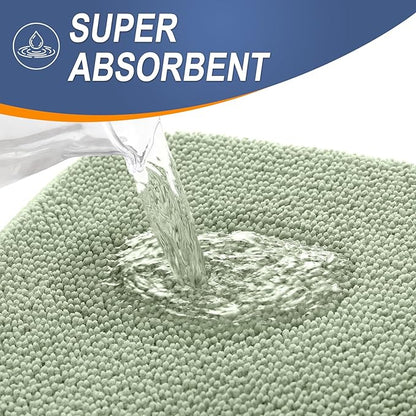 OLANLY Thick Memory Foam Bath Mat Rug 36x24, Extra Soft Absorbent Bathroom Rug, Quick Dry Bath Mats, Non-Slip, Machine Washable Carpet for Bathroom, Tub and Shower, Home Decor Accessories, Sage Green