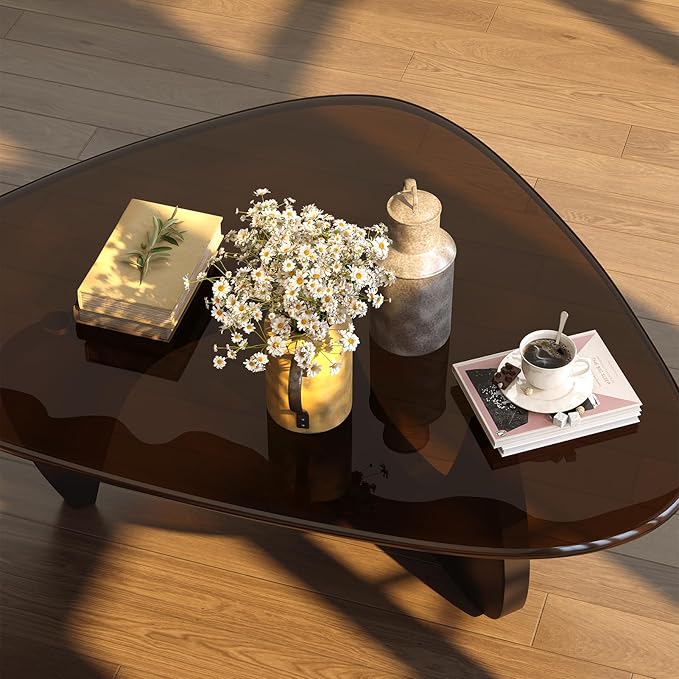 Coffee Table for Living Room Mid Century Modern Center Small Table, Black Brown(45 Inch)