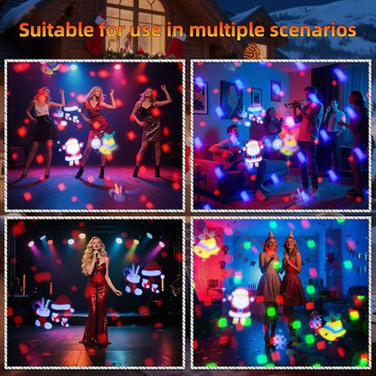 YSH Disco Ball Strobe Lights, Sound Control Party Lights with Remote DJ Lighting for Family Room Prom Birthday Karaoke, New Year's Eve Christmas Decoration（Animation is a Christmas Element）