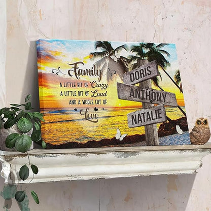 Dem Canvas Personalized Family Names Canvas, Custom Vintage Wooden Sign With Name, A Whole Lot Of Love Family Street Sign Customized