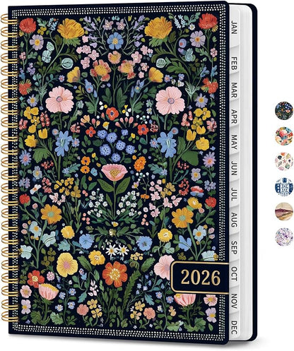 2026 Planner, Weekly and Monthly Planner for Women, January 2026 to December 2026, Pretty Hardcover 2026 Calendar Planner Book with Tabs, Inner Pocket, Spiral Bound, Perfect Office Home School Supplies - 6.3" x 8.5", Celestial