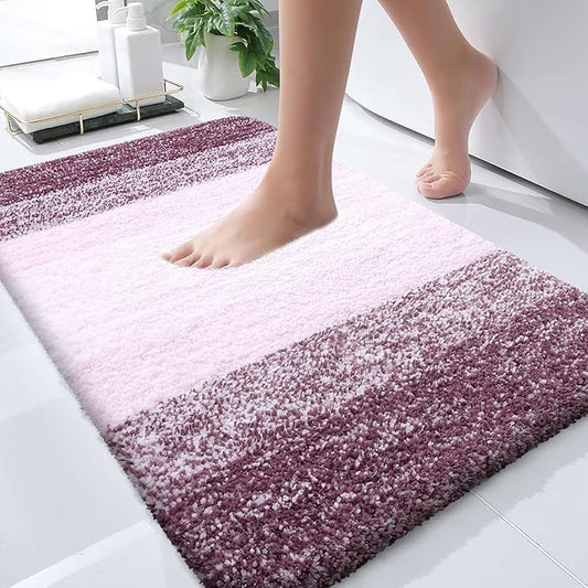 OLANLY Bathroom Runner Rugs 47x17, Extra Soft Absorbent Microfiber Bath Rugs, Rubber Backing, Quick Dry, Machine Washable Bath Mats for Bathroom Floor, Tub and Shower, Home Decor Accessories, Mauve