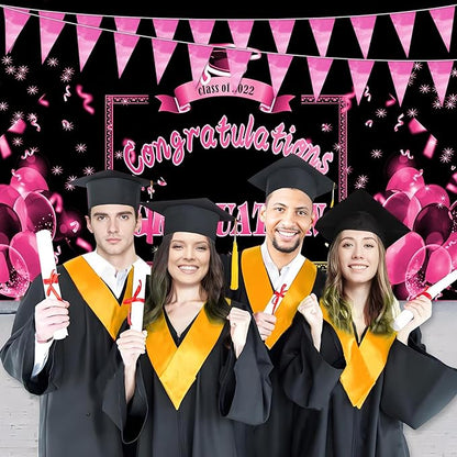 130FT Pink Glitter Triangle Pennant Banner Flag Metallic Bunting Fabric Garland for Christmas Graduation Wedding Engagement Anniversary Bachelorette Birthday Bridal Shower Valentine's Party Decor