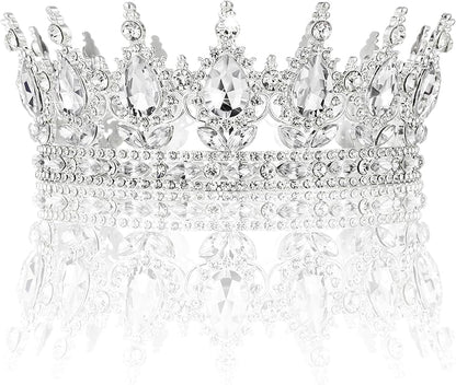 Gold Crown for Women, Crystal Queen Tiaras Headband Wedding Bridal Hair Accessories, Birthday Party Prom Cake Topper