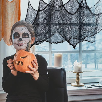 Halatool 30 X 90 in Halloween Creepy Cloth, 4 PCS Multi-Color Spooky Cheesecloth Scary Hanging Gauze Decor for Halloween Party Supplies Haunted Houses Windows Doorways Indoors & Outdoors