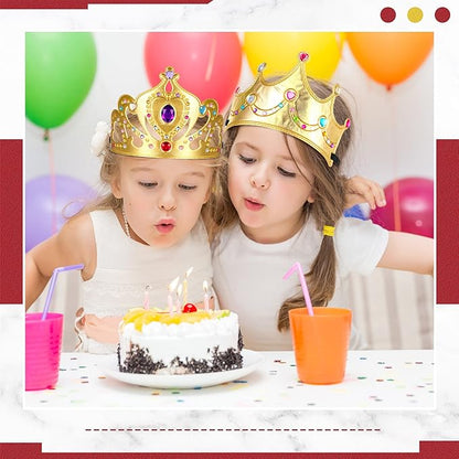 Yaomiao 44 Pcs Foam Crowns for Kids Princess Tiaras Crowns Bulk Diamond Sticker Making Kits for Birthday Party Supplies