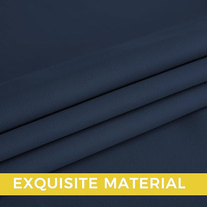 NICETOWN Navy Blue Blackout Draperies Heat Insulated Curtain 95 inch - Extra Long Thermal Insulated Shades for Bedroom, Living Room, Yard, Laundry, Pantry, Garage - 1 Pair, W52 x L95