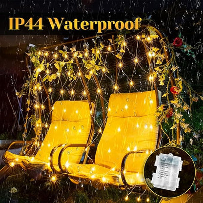 200 LED 67Ft Fairy Lights Battery Operated with Remote，Waterproof String Lights for Indoor & Outdoor,8 Modes Christmas Lights for Christmas Tree,Bedroom, Party,Wedding Decor