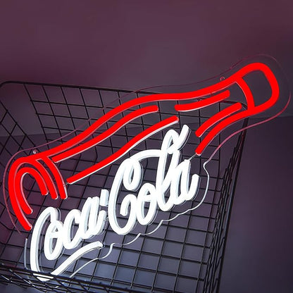 Cola Neon Sign for Wall Decor Neon lights for Bedroom Led Business Signs Suitable for Man Cave Bar Pub Store Bistro Restaurant Party Club Birthday Gift Christmas Art Size 16.1 * 11.0In(ZYLD114)