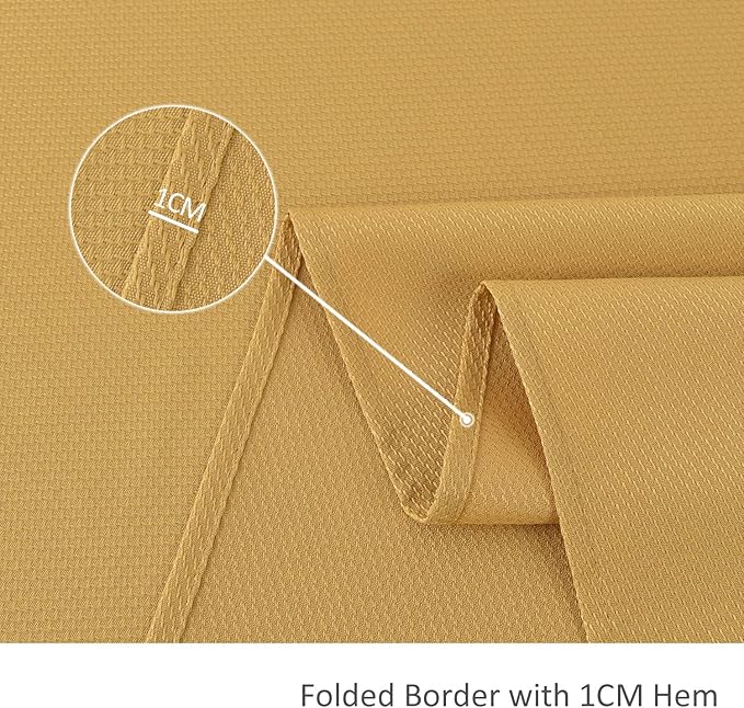 maxmill Textured Rectangle Tablecloth Water Resistant Wrinkle Free Spill-Proof, Soft Jacquard Table Cloth for Banquet Parties Event Holiday Dinner, Indoor and Outdoor Use, 60 x 84 Inch, Ochre Yellow