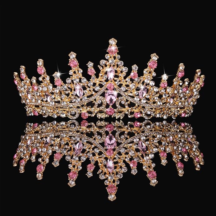 Kamirola Tiaras and Crowns for Women,Tiaras Earrings Necklace, Crystal Bridal Jewelry Set (TR48)