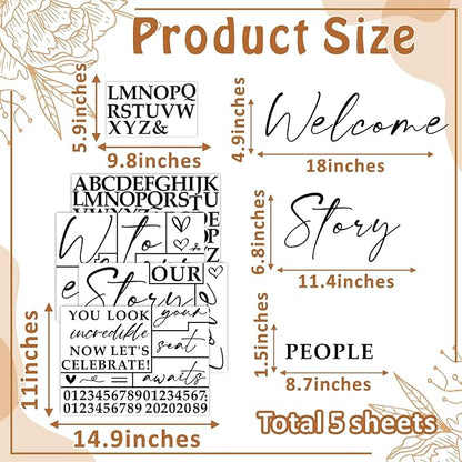 Custom Wedding Mirror Vinyl Decals Personalized Wedding Welcome Signs DIY Bride and Groom Names Stickers Welcome to Our Love Story Sign for Reception Display Party Entry Weddings Letters Decoration