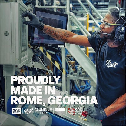 Top Cup by Ball – 20 Ounce, 30 Count, Reusable Aluminum Party Cups | Cold-Holding, Recyclable, Made in USA