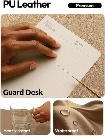 YSAGi Leather Desk Pad Protector, Office Desk Mat, Large Mouse Pad, Non-Slip PU Leather Desk Blotter, Laptop Desk Pad, Waterproof Desk Writing Pad for Office and Home (Bronze, 47.2" x 23.6")