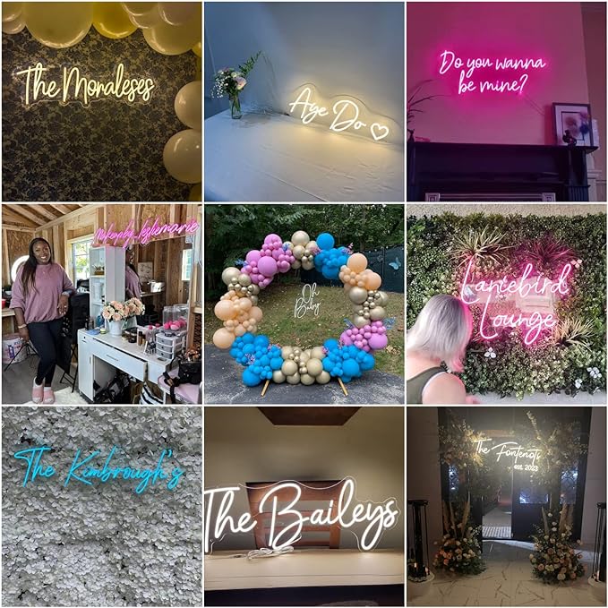 Custom Neon Sign, LED Neon Sign Customizable For Wall Decor, Personalized Neon Name Sign For Birthday Gifts, Wedding Party Light Up Neon Lights Sign