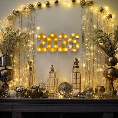 KatchOn, LED Light Up Numbers 2026-8.2 Inch, Light Up 2026 Sign | 2026 Number Light Up Sign for Happy Happy New Year Decorations 2026 | LED Happy New Year 2026 Sign