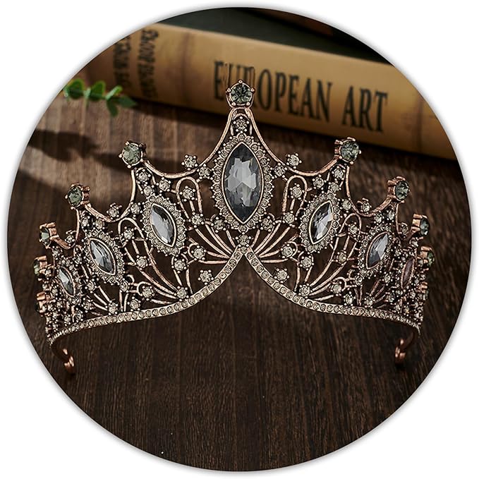 TAROSE Silver Tiaras for Women and Girls, Crystal Gold Crowns for Women, Hair Accessories for Bride/Halloween/Prom/Birthday